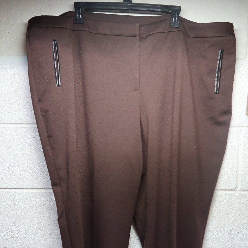 Susan Graver Women's Petite Brown Dress Pants in Size 28WP